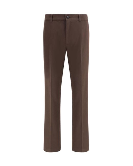 Burberry Brown Cotton Chino Pants for men