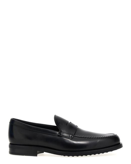 Tod's Black Leather Loafer for men