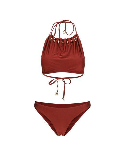 Zimmermann Red Aster Bikini Set