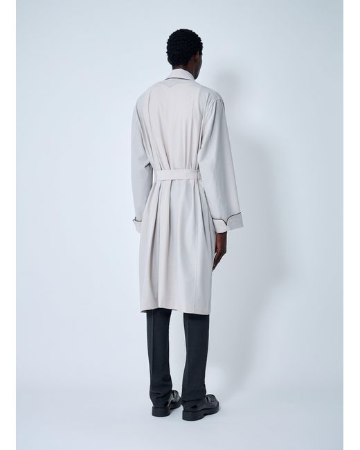 Prada White Limestone Robe Coat for men