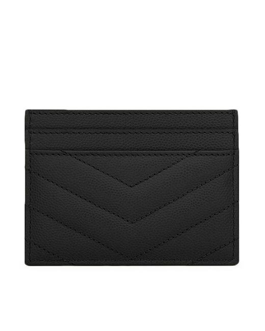 Saint Laurent Black Cassandre Matelassã Card Case