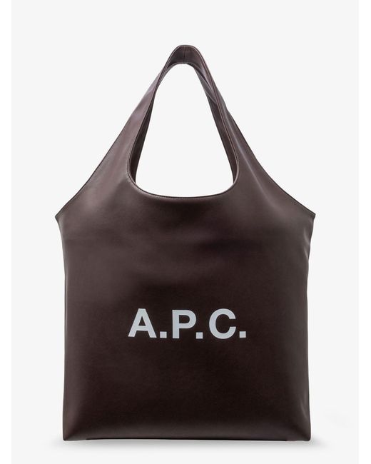 A.P.C. Black Tote Ninon Leather Shopping Bag