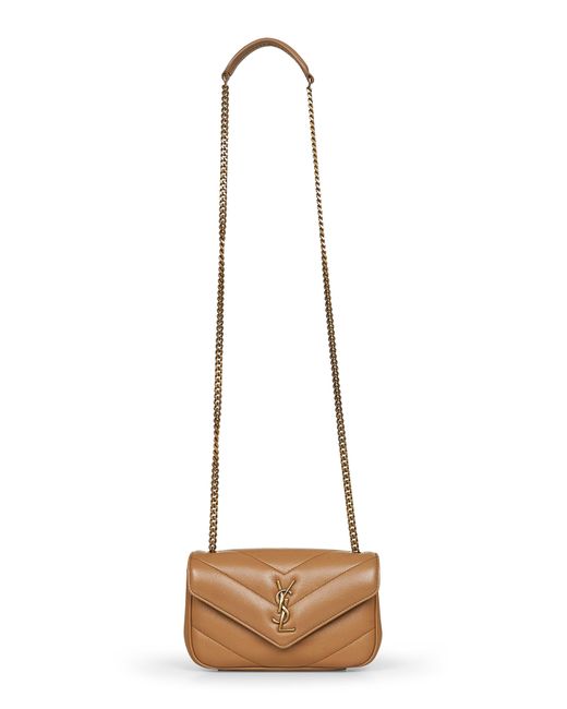 Saint Laurent Natural Loulou Mini Crossbody Bag