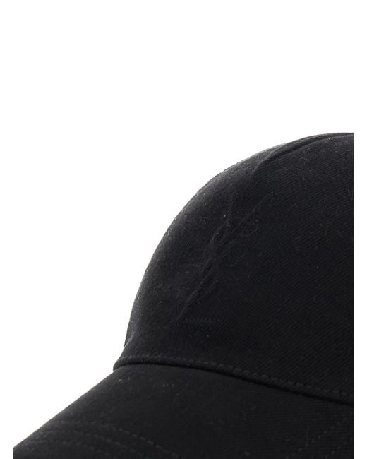 Saint Laurent Blue Baseball Cap Cassandre Cotton Textile Hat for men