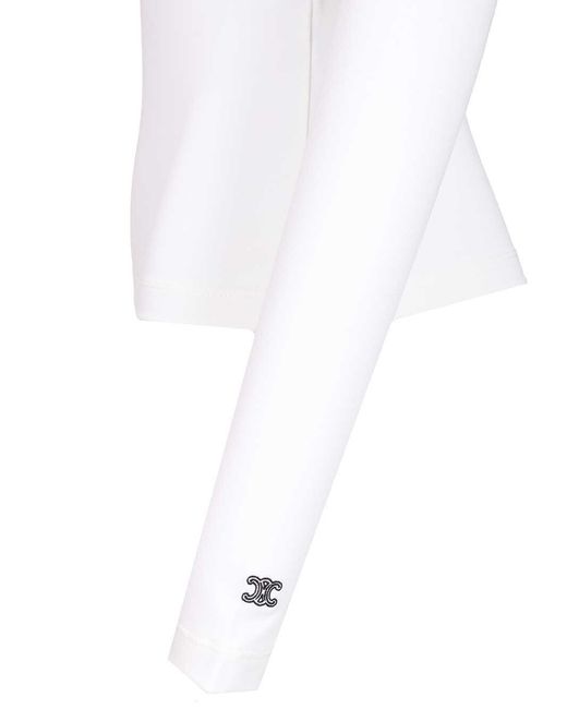 Céline White High-Neck Top
