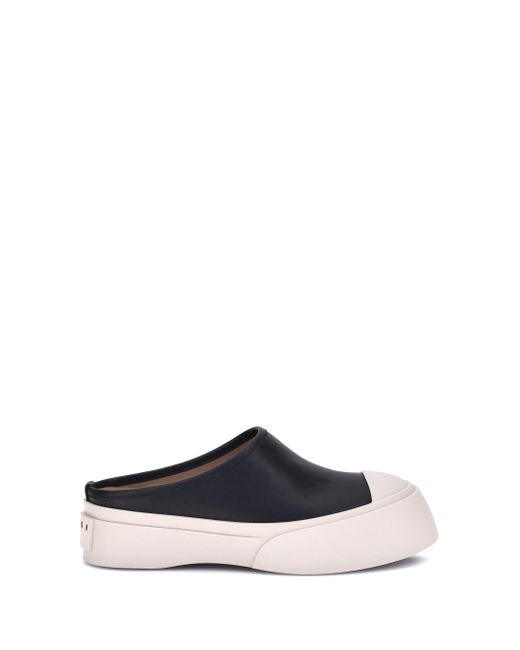 Marni White Leather Mules