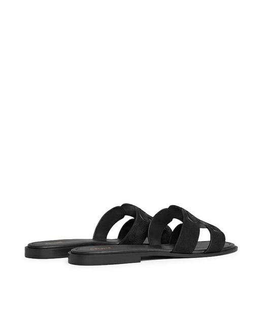 Céline Black Triomphe Suede Mule