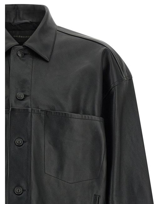 Balenciaga Men's Black Shirt Jacket