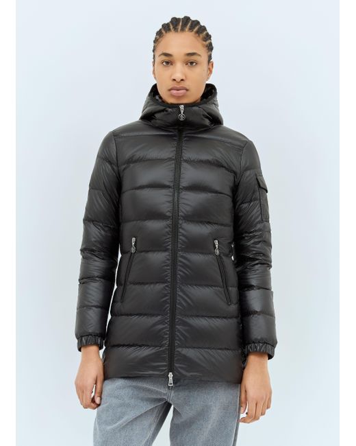 Moncler Gray Glements Hooded Mid-Length Down Jacket