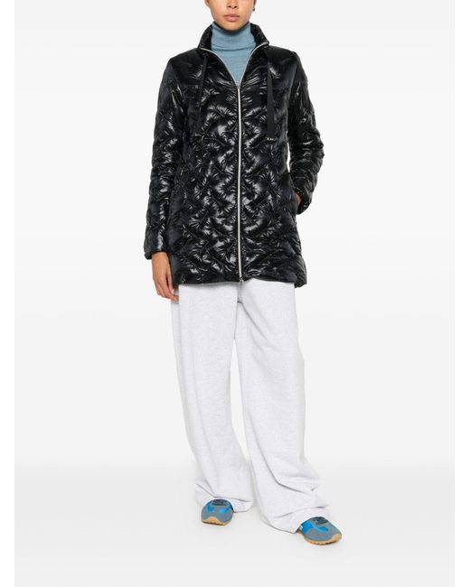 Herno Black Quilted Midi Down Jacket