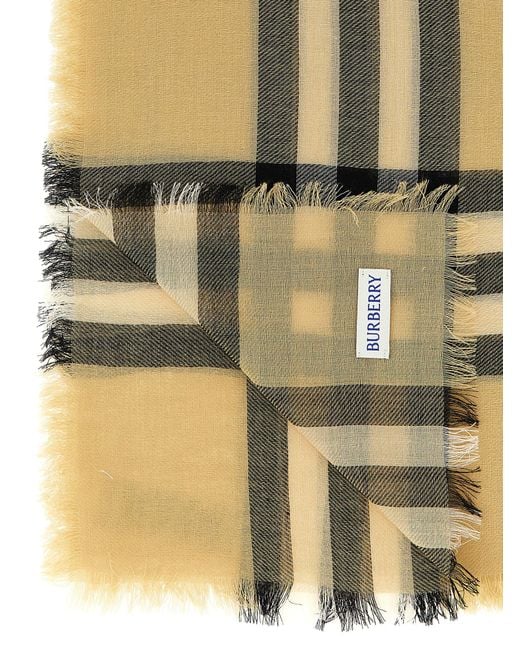 Burberry Metallic Check Wool Scarf