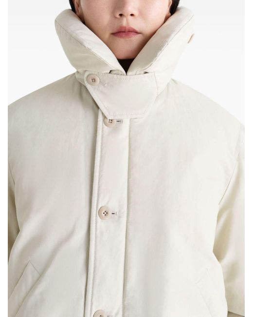 Lemaire White Boxy Short Puffer Jacket