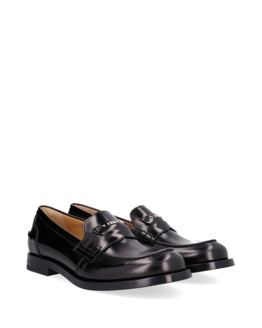 Fendi Black Ateneo Moccasin for men