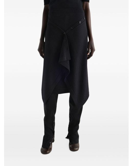 Lemaire Blue Wool Blend Midi Skirt