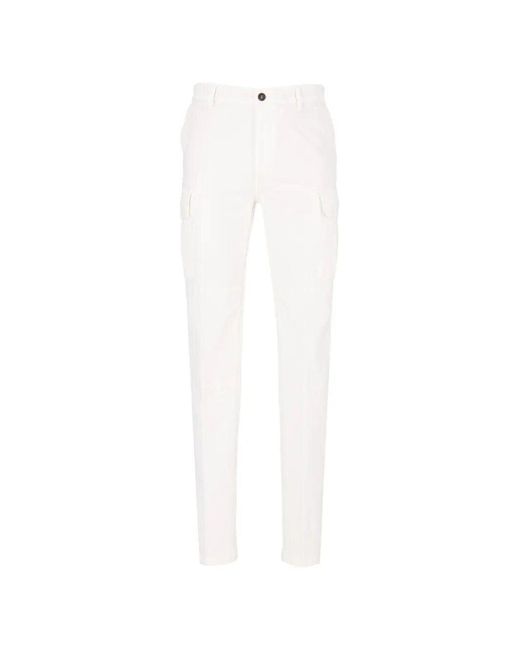 Eleventy White Cargo Pants for men