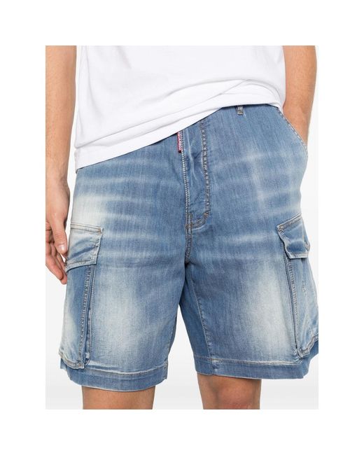 DSquared² Blue Classic Five Pocket Denim Casual Shorts for men