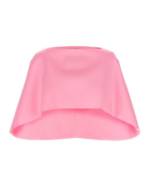 Alberta Ferretti Pink Cropped Mantle