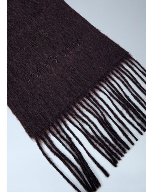 Acne Blue Logo Wool Scarf for men