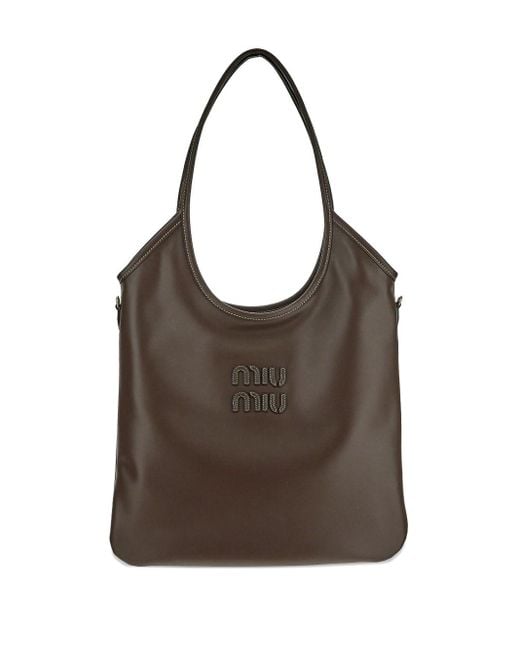 Miu Miu Brown Ivy Leather Shoulder Bag
