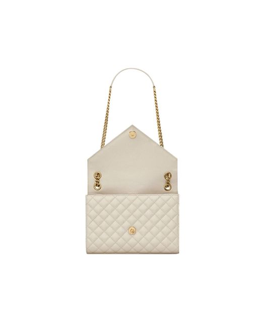 Saint Laurent White Envelope Medium Bag