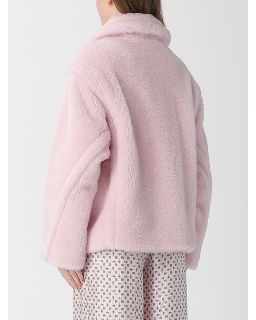 Max Mara Pink Alpaca Fur Coat