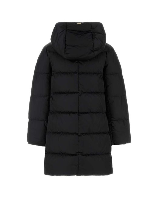 Herno Black Lightweight Quilted Down Jacket For