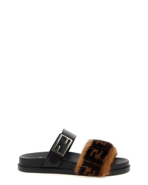 Fendi Black Feel' Slides