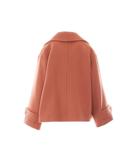 Chloé Orange Double Breasted Button Jacket