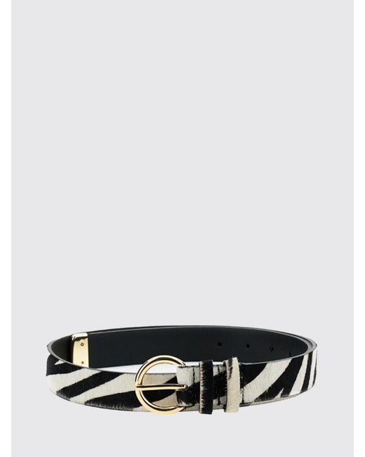 Max Mara White Zebra Print Calf Hair Belt for men