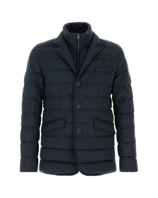 Herno Blue Polyester Down Jacket for men