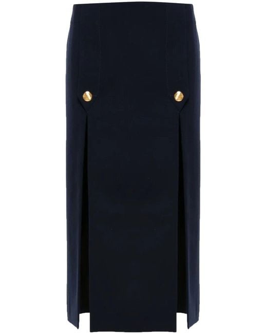 Chloé Blue Wool Midi Skirt