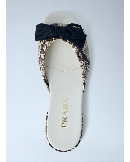 Prada Blue Textured Slide Sandals