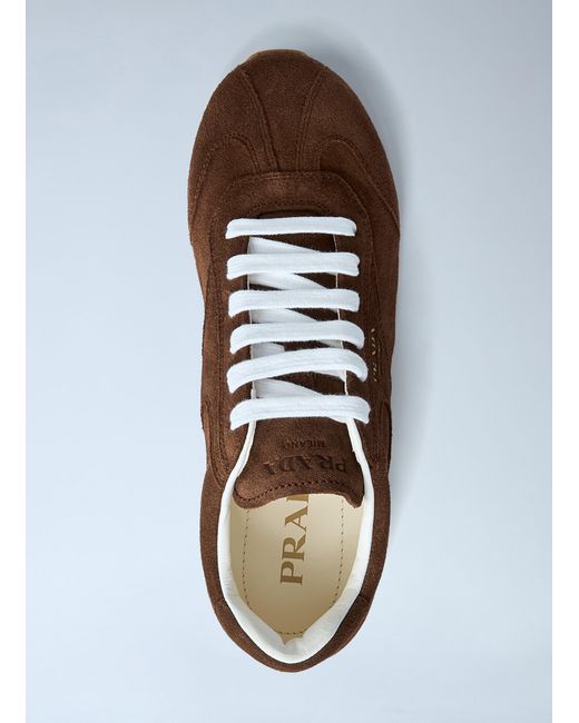 Prada Brown Suede Sneakers