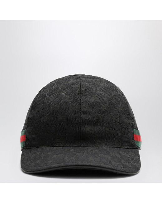 Gucci Black Baseball Cap With Gg Motif for men