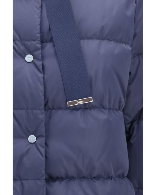 Herno Blue Satin Down Jacket