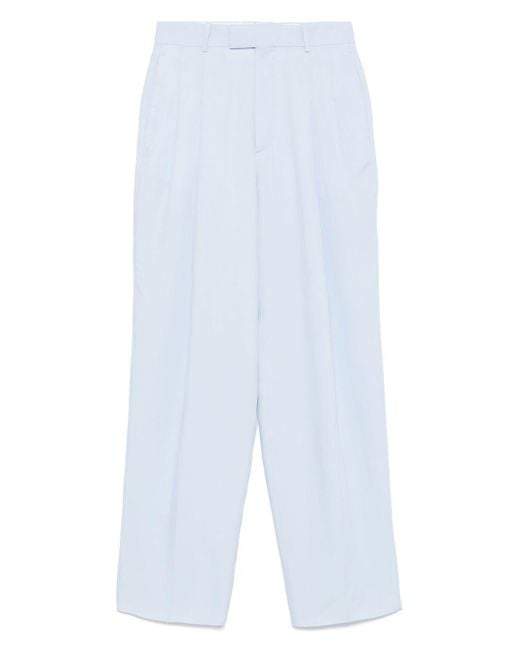 パンツ BOTTEGA VENETA SILK BLEND TROUSERS Bottega Veneta Silk Blend Trousers in White | Lyst