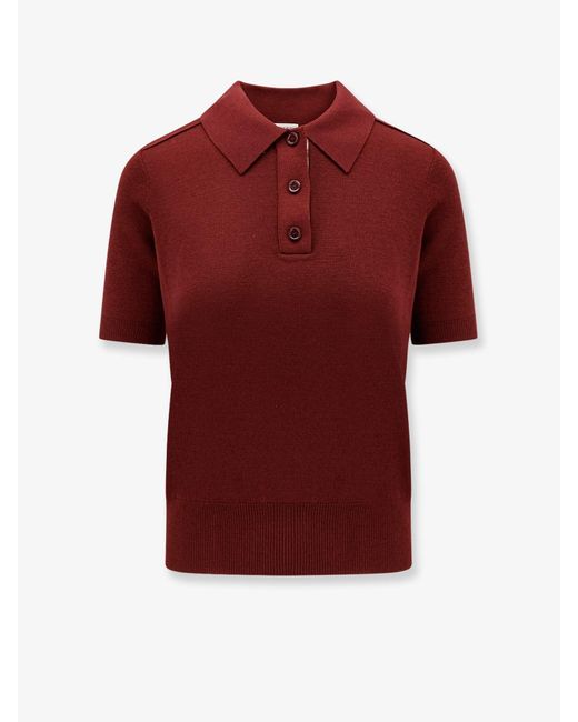 Burberry Red Wool Polo Shirt