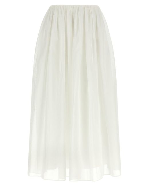 Brunello Cucinelli White Cotton Mini Skirt