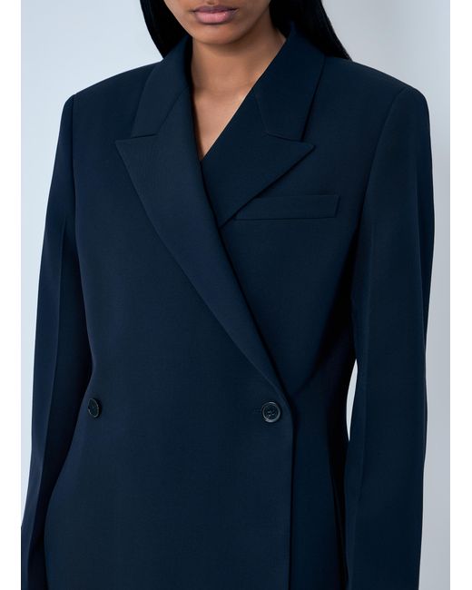 Jil Sander Blue Double-Breasted Wool Blazer