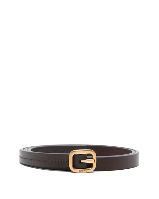 Loewe White Rounded Soft Leather Belt