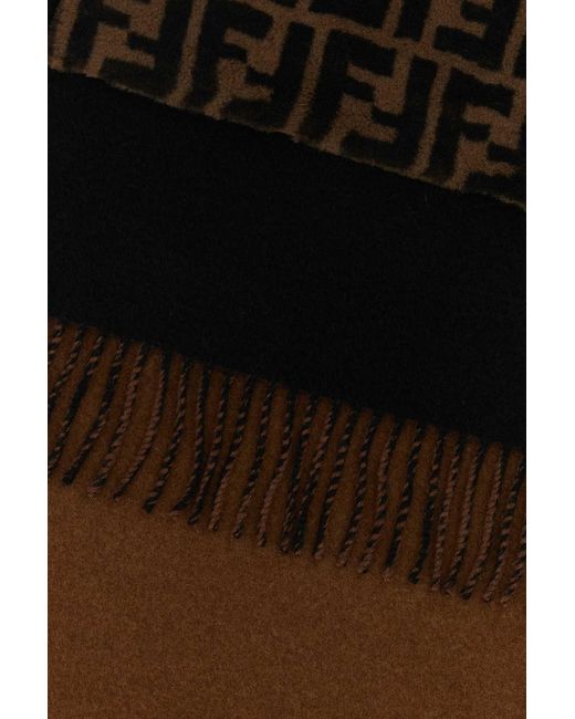Fendi Black Wool Blend Scarf