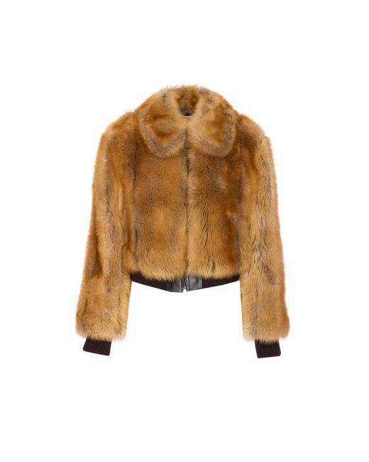 Saint Laurent Brown Shearling Bomber
