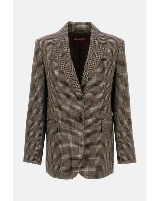 Max Mara Brown Single Breasted Wool Blazer
