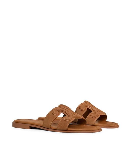 Céline Brown Triomphe Suede Mule