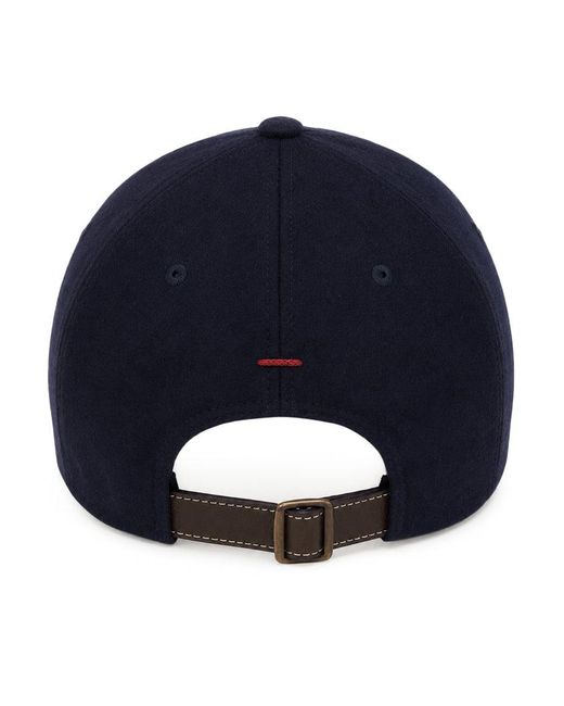 Brunello Cucinelli Blue Wool Baseball Hat for men