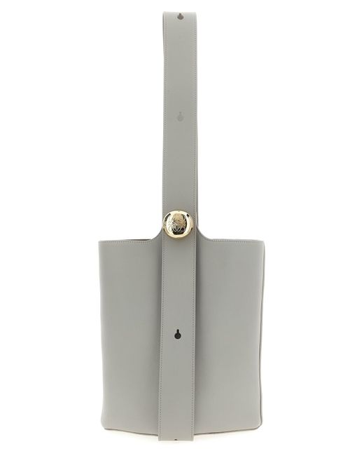 Loewe White 'Pebble Medium' Bucket Bag