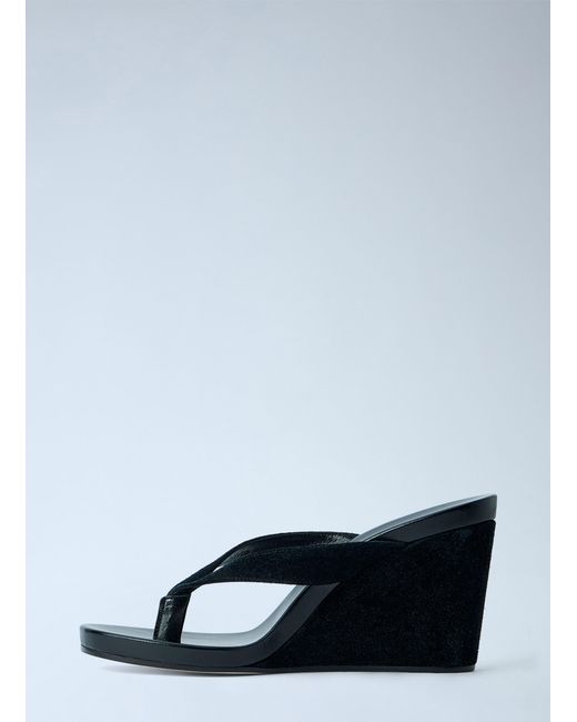 Phoebe Philo Blue Round Wedge Sandals