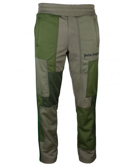 Palm Angels Green Khaki Patchwork Jogging Pants