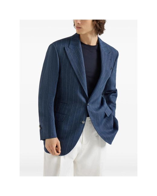 Brunello Cucinelli Blue Jackets for men