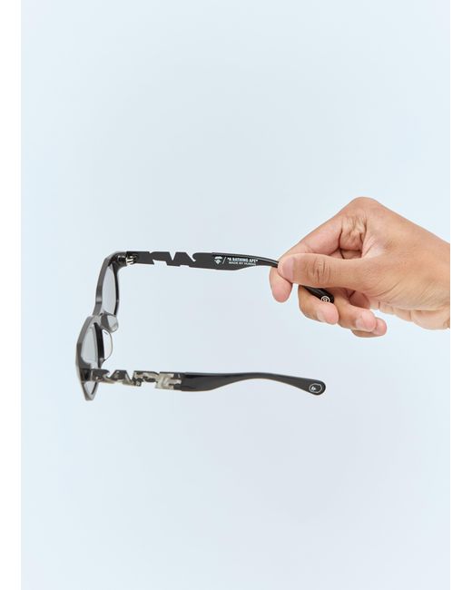 A Bathing Ape Black #2 Rectangular Sunglasses for men